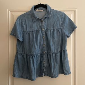 Madewell Tiered Chambray Top